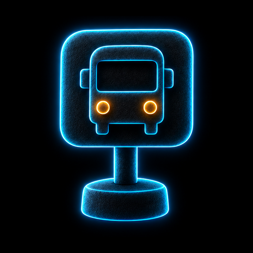 Busstop neon icon
