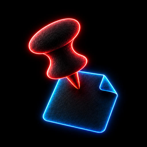 Pinboard neon icon